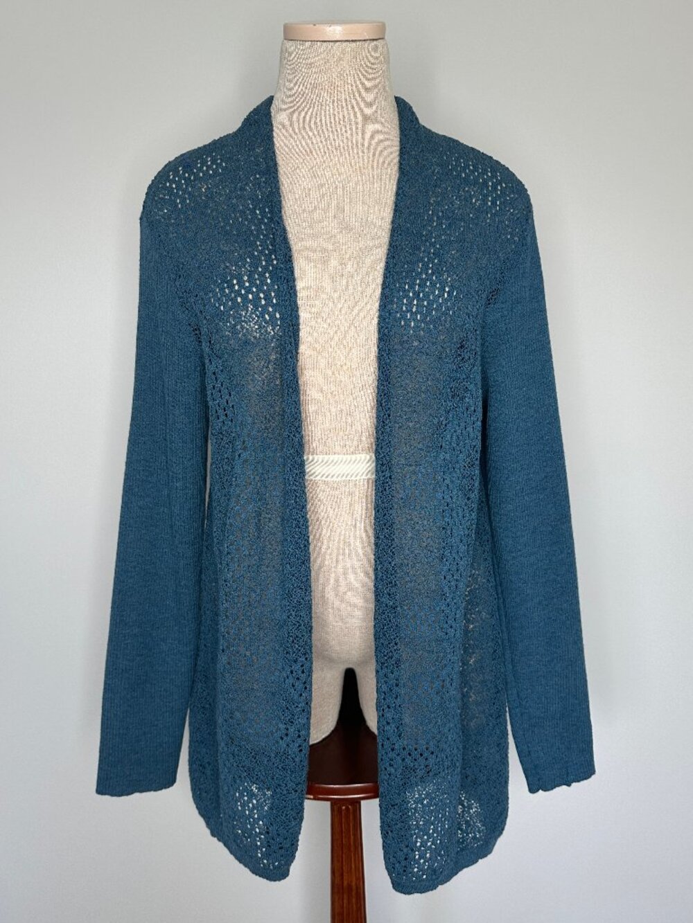 Eileen Fisher Women's 100% Teal Long Sleeve Cardigan Size Large